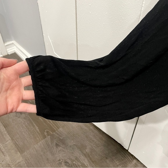 Free People Black Draping Long Sleeve Shirt - Picture 3 of 11